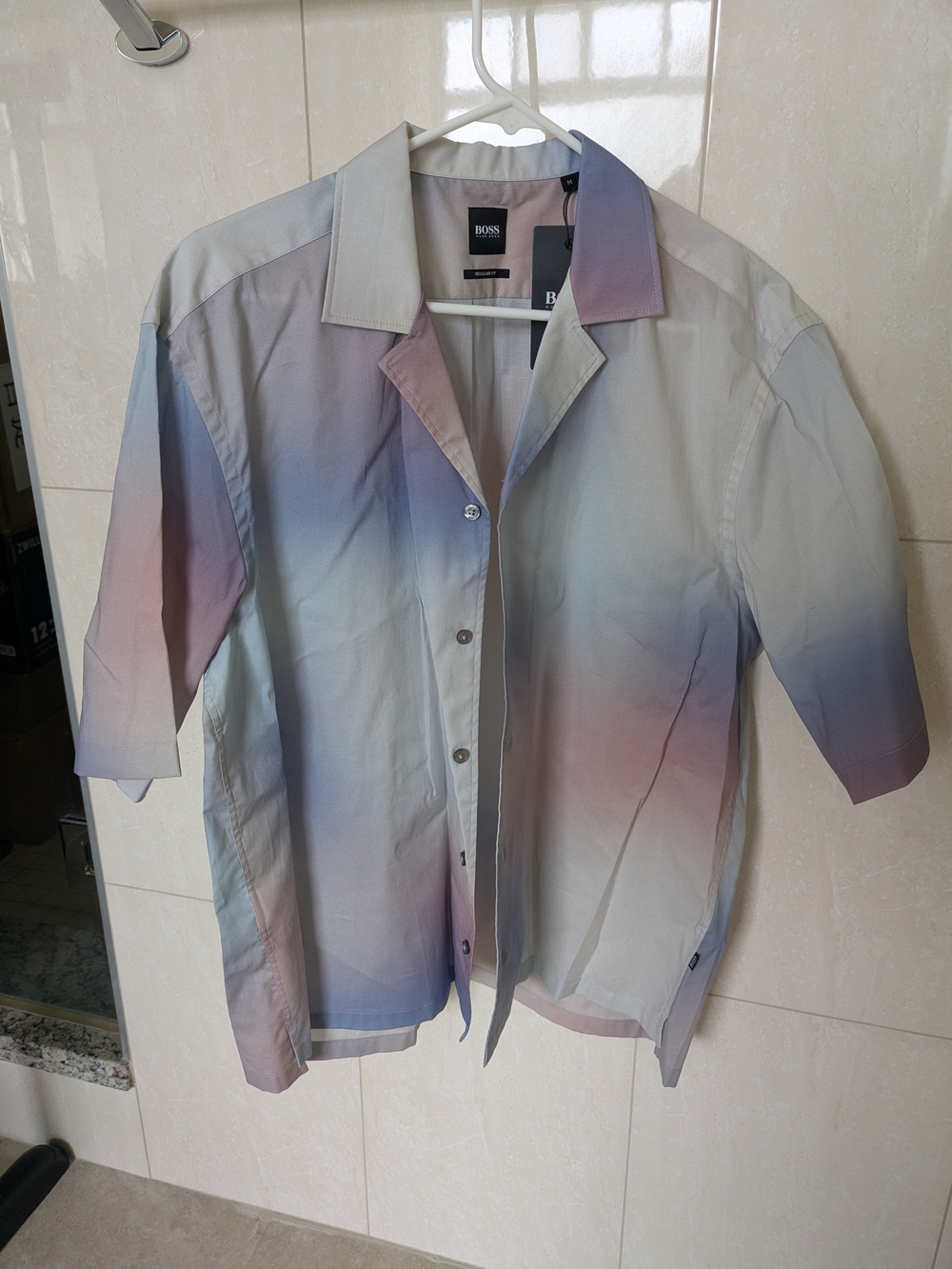 BOSS Men's Pastel Ombre Short-Sleeve Shirt